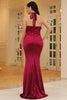 Load image into Gallery viewer, Halter Mermaid Burgundy Backless Long Prom Dress