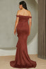 Load image into Gallery viewer, Mermaid Red Off the Shoulder Long Prom Dress With Ruffles