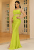 Load image into Gallery viewer, Lemon Green Sheath Spaghetti Straps Cut Out Formal Dress With Slit