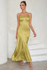 Load image into Gallery viewer, Spaghetti Straps Light Yellow Prom Dress