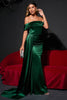 Load image into Gallery viewer, Mermaid Off The Shoulder Burgundy Prom Dress with Ruffles