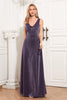 Load image into Gallery viewer, V-Neck Sleeveless Purple Formal Dress with Slit