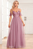 Load image into Gallery viewer, A-Line Cold Shoulder Dusty Rose Formal Dress
