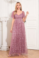 Load image into Gallery viewer, A-Line Dusty Rose Mother Of The Bride Dress with Appliques