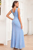 Load image into Gallery viewer, V-Neck Sequins Sky Blue Prom Dress