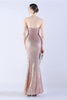 Load image into Gallery viewer, Dark Green Strapless Sequin Sheath Formal Dress with Feather