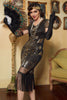 Load image into Gallery viewer, Black Golden 1920 Retro Sequin Dress