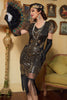 Load image into Gallery viewer, Black Golden 1920 Retro Sequin Dress