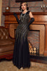 Load image into Gallery viewer, Black Golden Sequins Long 1920s Dress