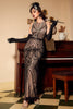 Load image into Gallery viewer, Black Ivory 1920s Formal Party Dress