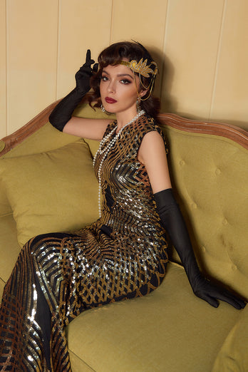 Golden Sequined 1920s Dress