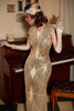 Load image into Gallery viewer, Ivory Sequined 1920s Dress