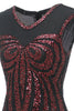 Load image into Gallery viewer, Black Red Sequins Long 1920s Dress