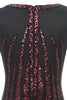 Load image into Gallery viewer, Black Red Sequins Long 1920s Dress