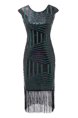 Green Round Neck 1920s Flapper Dress