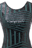 Load image into Gallery viewer, Green Round Neck 1920s Flapper Dress