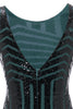 Load image into Gallery viewer, Green Round Neck 1920s Flapper Dress