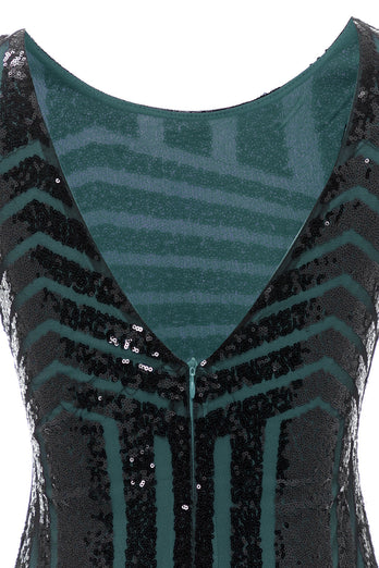 Green Round Neck 1920s Flapper Dress