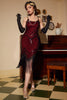 Load image into Gallery viewer, Black Red Spaghetti Straps 1920s Dress