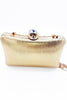 Load image into Gallery viewer, Golden Beaded Pearls Party Clutch