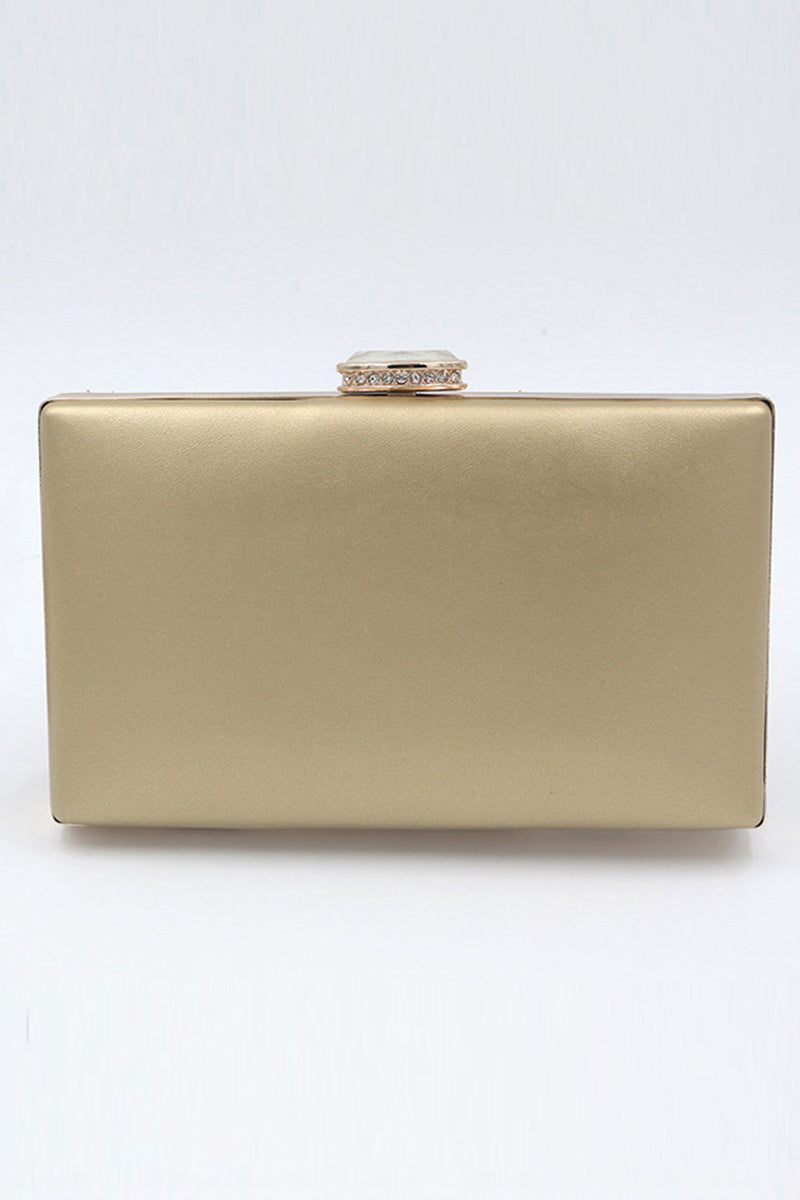Load image into Gallery viewer, Golden Beaded Pearls Party Clutch