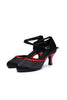 Load image into Gallery viewer, Black and Red Pointed 1920s Shoes