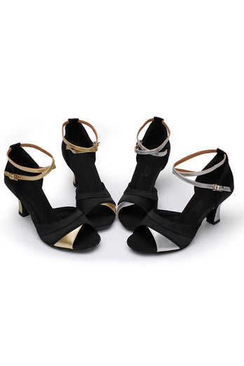 Black Silver Pointed Sandal