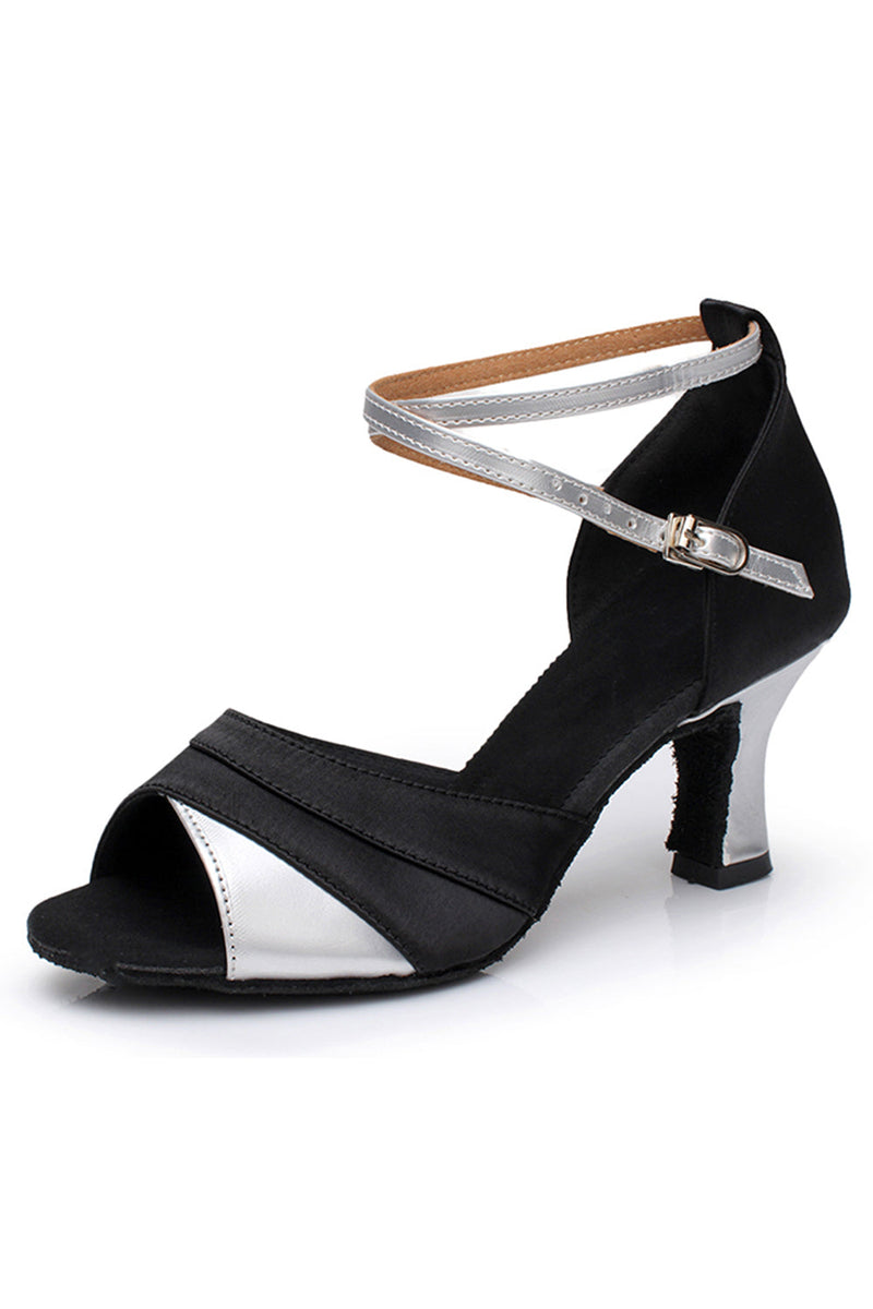 Load image into Gallery viewer, Black Silver Pointed Sandal