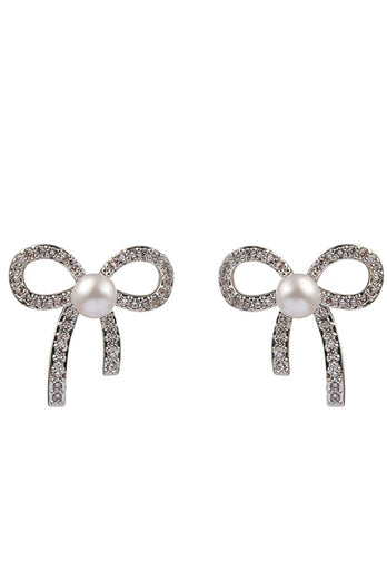 Beading Bows Pearl Earring