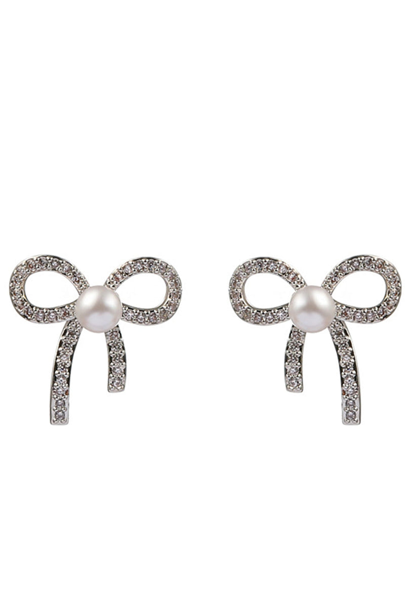 Load image into Gallery viewer, Beading Bows Pearl Earring