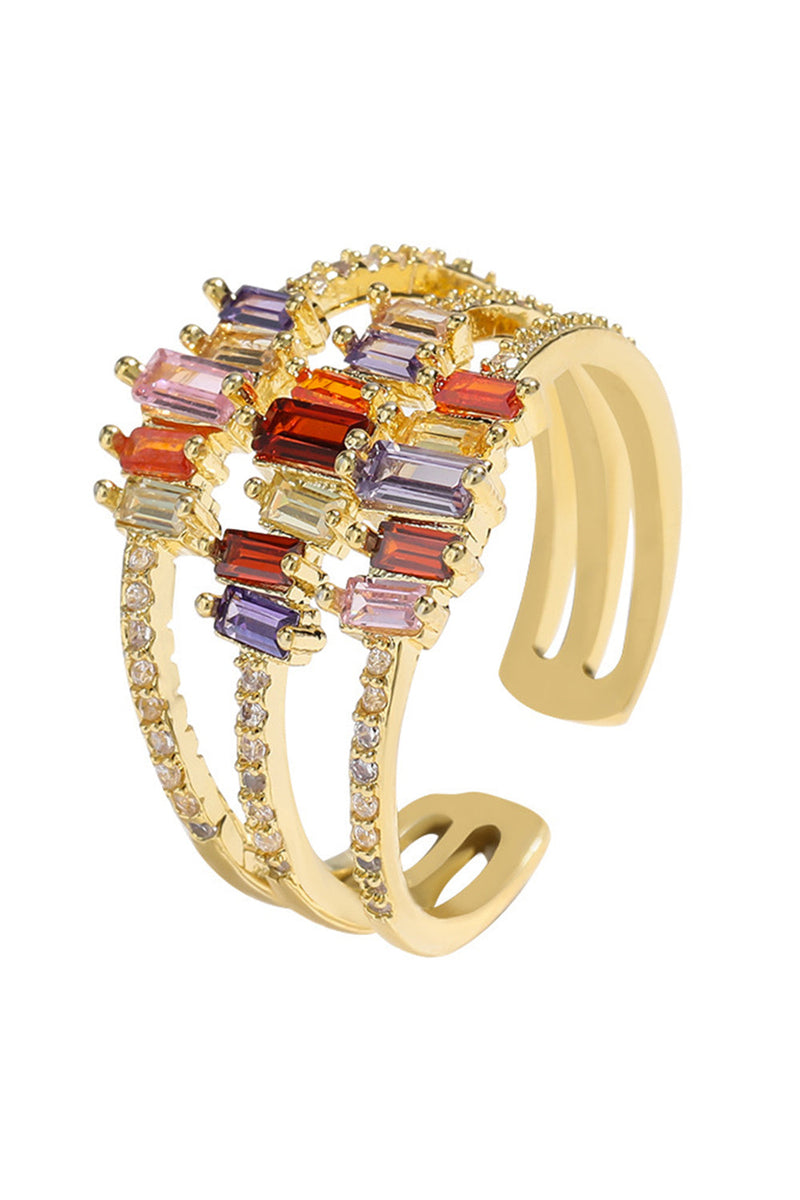 Load image into Gallery viewer, Golden Rhinestone Ring