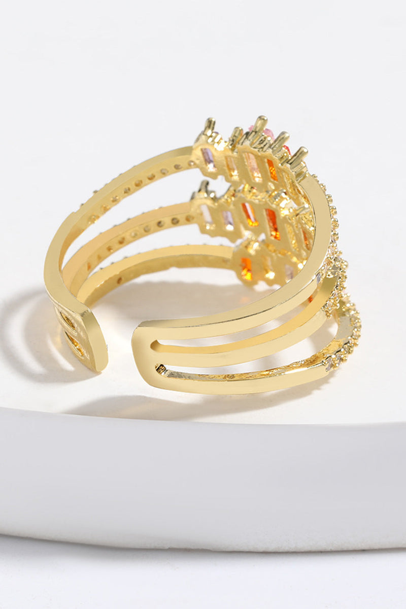 Load image into Gallery viewer, Golden Rhinestone Ring