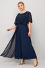 Load image into Gallery viewer, Navy Chiffon Mother of Bride Dress