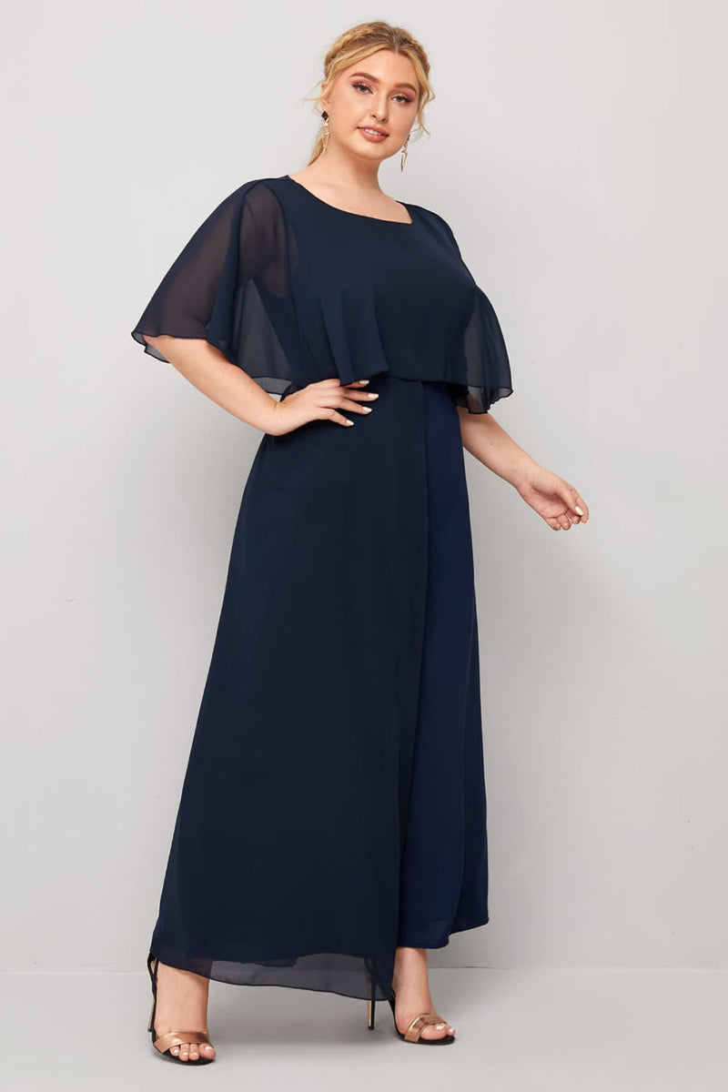Load image into Gallery viewer, Navy Chiffon Mother of Bride Dress