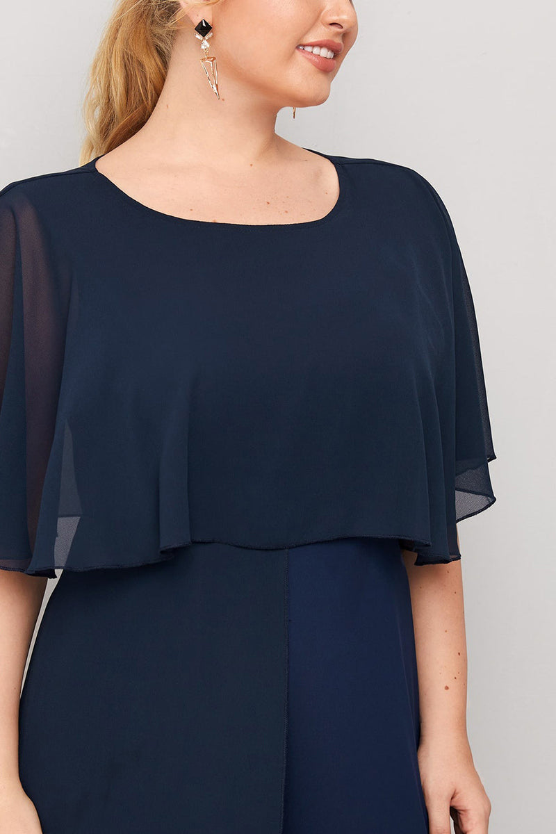 Load image into Gallery viewer, Navy Chiffon Mother of Bride Dress