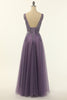 Load image into Gallery viewer, Tulle Purple A-line Prom Dress