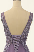 Load image into Gallery viewer, Tulle Purple A-line Prom Dress