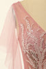 Load image into Gallery viewer, V Neck Blush Beading Tulle A-line Prom Dress