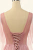 Load image into Gallery viewer, V Neck Blush Beading Tulle A-line Prom Dress