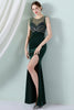 Load image into Gallery viewer, Dark Green Mermaid Bateau Neck Prom Dress