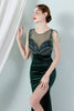 Load image into Gallery viewer, Dark Green Mermaid Bateau Neck Prom Dress