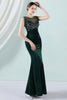 Load image into Gallery viewer, Dark Green Mermaid Bateau Neck Prom Dress