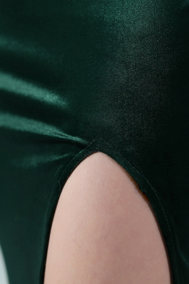 Load image into Gallery viewer, Dark Green Mermaid Bateau Neck Prom Dress