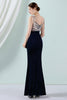 Load image into Gallery viewer, Dark Green Mermaid Bateau Neck Prom Dress
