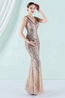 Load image into Gallery viewer, White Deep V Neck Mermaid Evening Dress