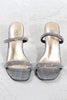 Load image into Gallery viewer, Square Toe Rhinestone Stiletto Sandals