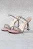 Load image into Gallery viewer, Square Toe Rhinestone Stiletto Sandals
