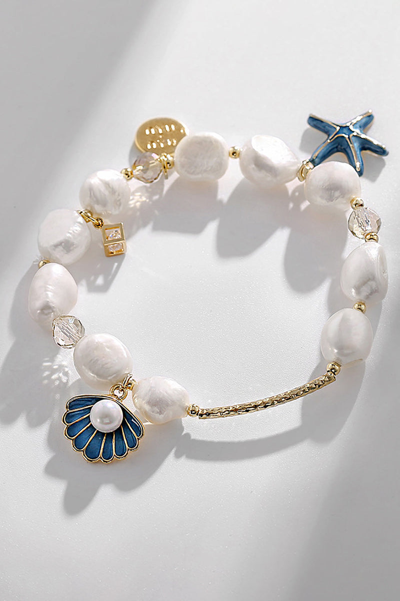 Load image into Gallery viewer, Blue Shell Starfish Pearl Bracelet