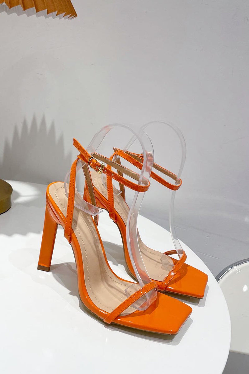 Load image into Gallery viewer, One Word Square Head Thick High Heels