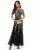 Load image into Gallery viewer, Leaves Sequins Mother Dress with Short Sleeves